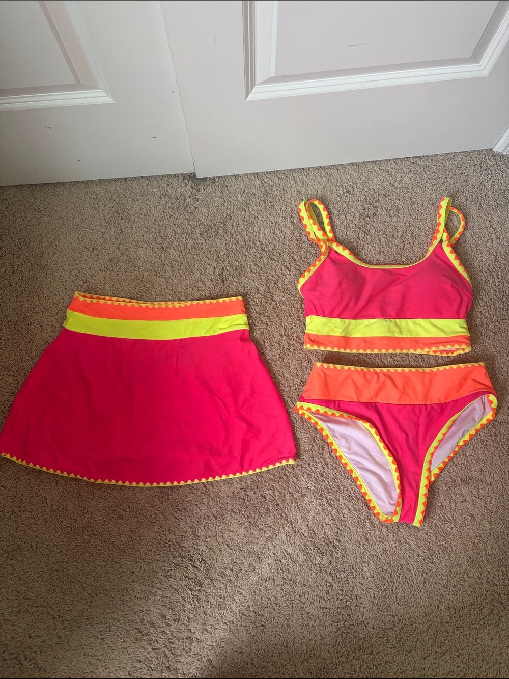 Women’s 3 Piece Neon Swimset
